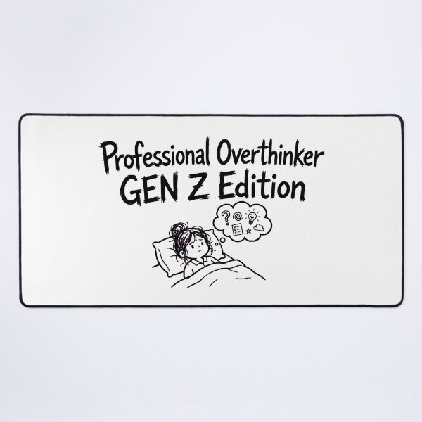 Item preview, Professional Overthinker Gen Z Edition Funny Anxiety Bed Rot designed and sold by StyxIND.