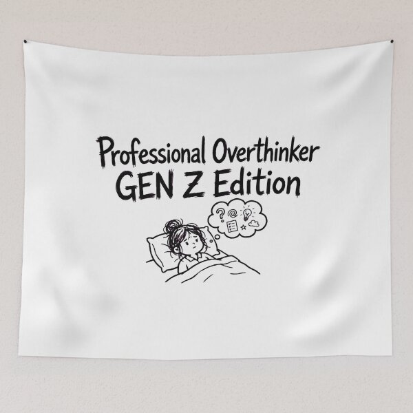 Item preview, Professional Overthinker Gen Z Edition Funny Anxiety Bed Rot designed and sold by StyxIND.