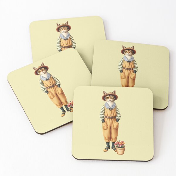 Item preview, Anthropomorphic Cat Gardener | Gift for Gardening Lover designed and sold by UnhingedBird.