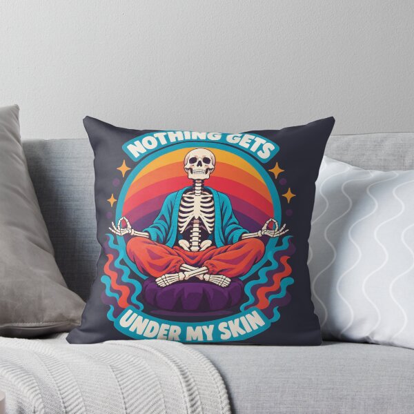 Item preview, Nothing Gets Under My Skin Groovy Meditating Skeleton designed and sold by MagicTheDog.