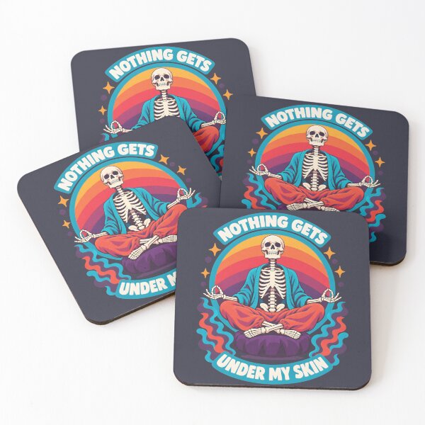 Item preview, Nothing Gets Under My Skin Groovy Meditating Skeleton designed and sold by MagicTheDog.
