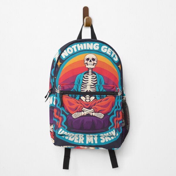 Item preview, Nothing Gets Under My Skin Groovy Meditating Skeleton designed and sold by MagicTheDog.