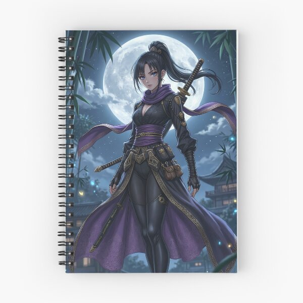 Item preview, Kunoichi Ninja Under the Full Moon - Fantasy Art designed and sold by Lucid Dream Pixel.