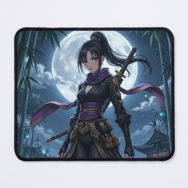 Item preview, Kunoichi Ninja Under the Full Moon - Fantasy Art designed and sold by Lucid Dream Pixel.