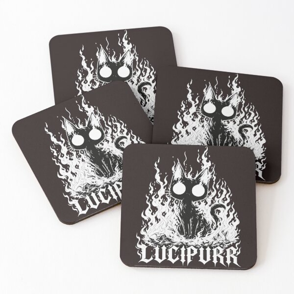 Item preview, Lucipurr Black Cat Sitting In Flames Gothic Metal Graphic designed and sold by DYALEEZ-XCR.