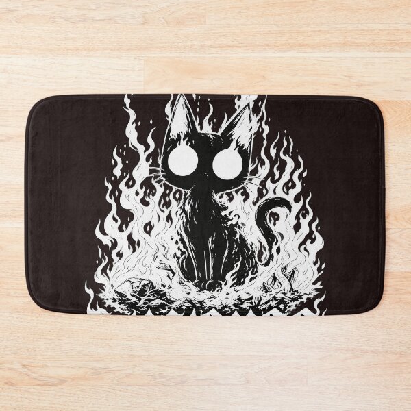 Item preview, Lucipurr Black Cat Sitting In Flames Gothic Metal Graphic designed and sold by DYALEEZ-XCR.