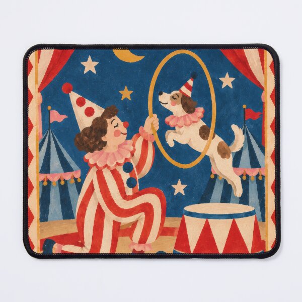 Item preview, Vintage Circus Dog & Clown Art – Whimsical Carnival designed and sold by Love Pantone .