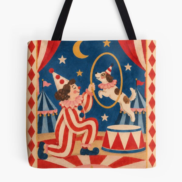 Item preview, Vintage Circus Dog & Clown Art – Whimsical Carnival designed and sold by Love Pantone .