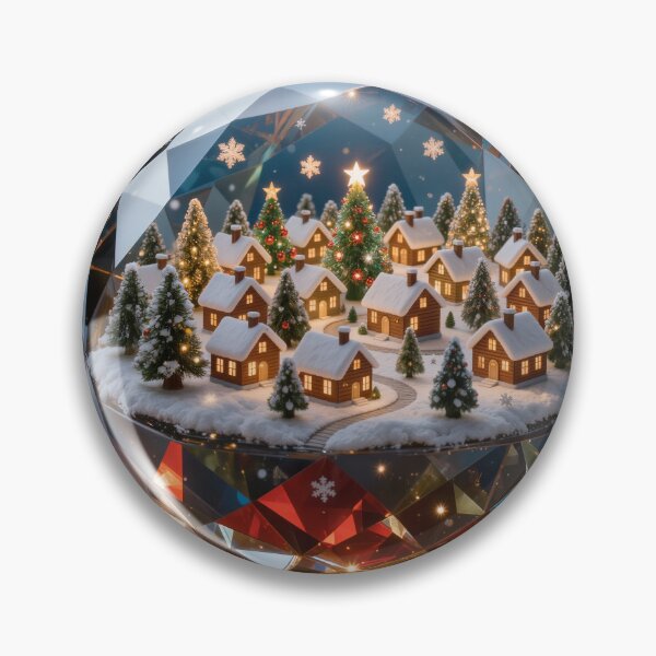Item preview, Cozy Christmas Village inside Crystal Snow Globe designed and sold by OksArtStudio.