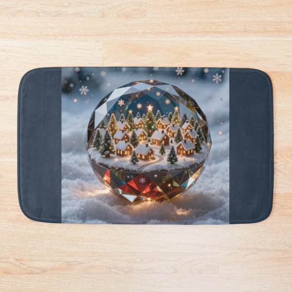 Item preview, Cozy Christmas Village inside Crystal Snow Globe designed and sold by OksArtStudio.