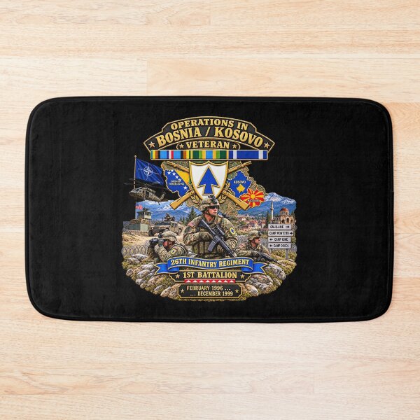 Item preview, Army - 26th Infantry Regiment - DUI w Br - Ribbon - TOP - 1st Bn w BOSNIA - KOSOVO SVC - 3D - Enhanced designed and sold by Military Insignia Products.