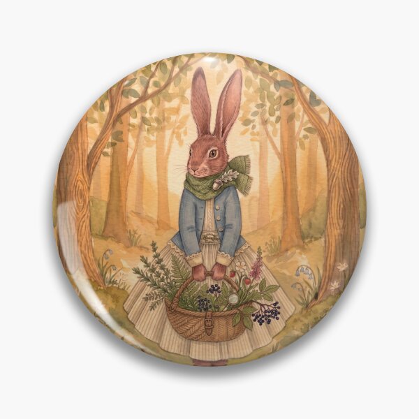 Item preview, Rabbit Gathering Herbs in Autumn Forest designed and sold by Merli7.