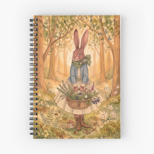 Item preview, Rabbit Gathering Herbs in Autumn Forest designed and sold by Merli7.