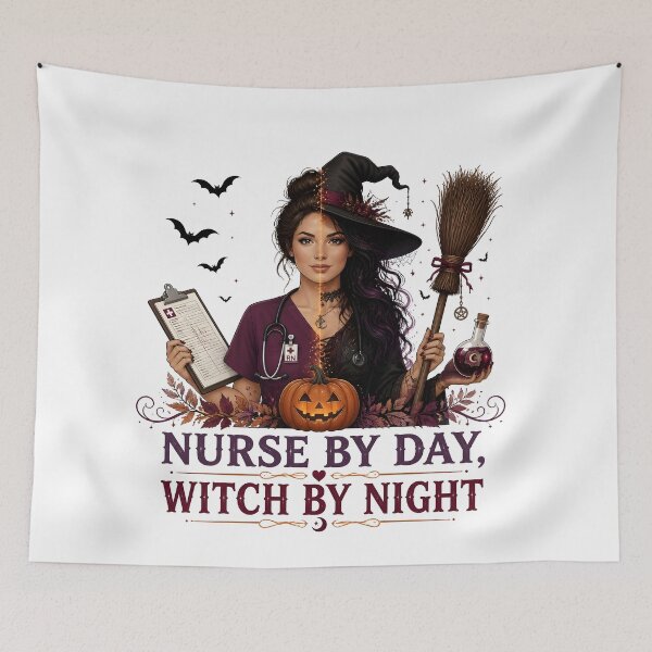 Item preview, Nurse By Day Witch By Night Spooky Healthcare designed and sold by BernoNickel.