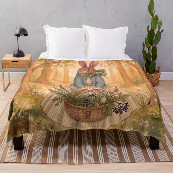 Item preview, Rabbit Gathering Herbs in Autumn Forest designed and sold by Merli7.