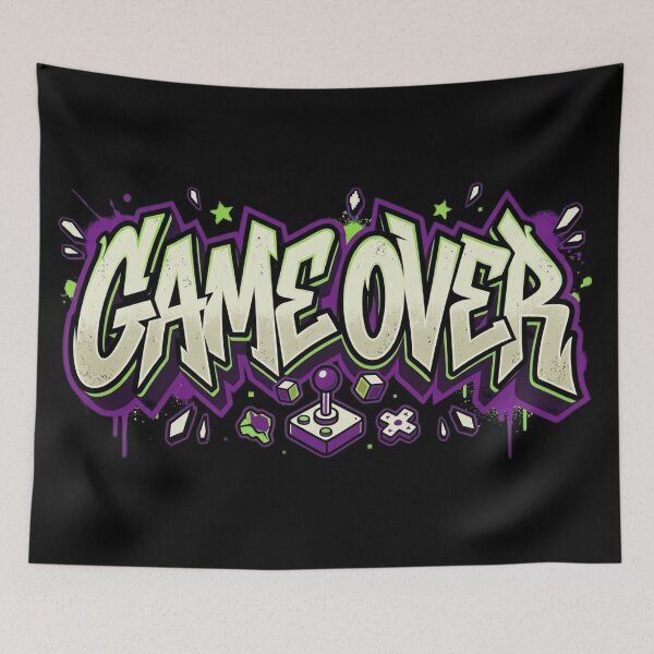 Item preview, Retro Graffiti Game Over Art designed and sold by RetroWaveDesign.