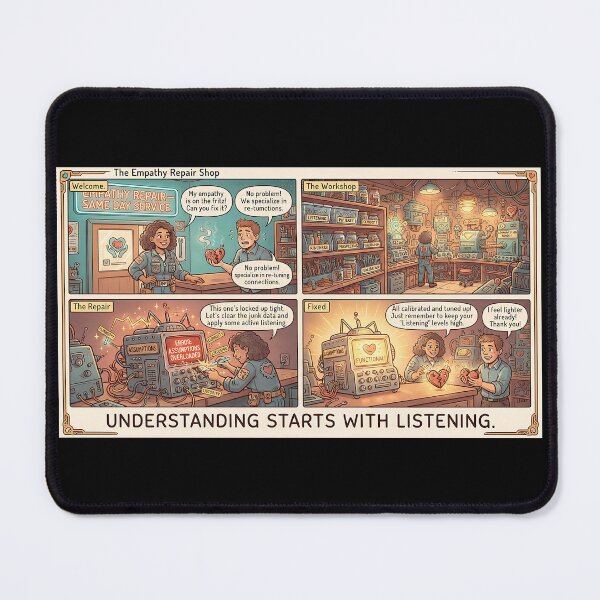 Item preview, The Empathy Repair Shop – A Comic with Heart and Machine designed and sold by Mianku | Für das Leben.