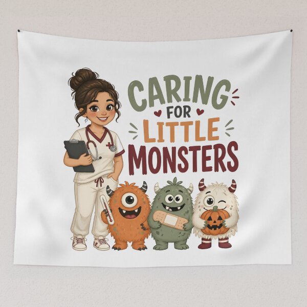 Item preview, Caring For Little Monsters Pediatric Nurse Halloween designed and sold by BernoNickel.