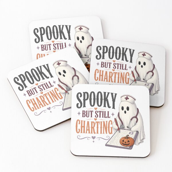 Item preview, Spooky But Still Charting Ghost Nurse Halloween designed and sold by BernoNickel.