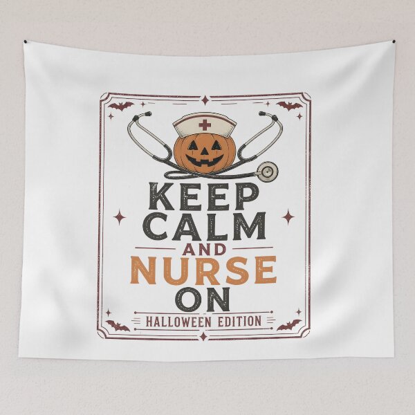 Item preview, Keep Calm And Nurse On Spooky Halloween Edition designed and sold by BernoNickel.
