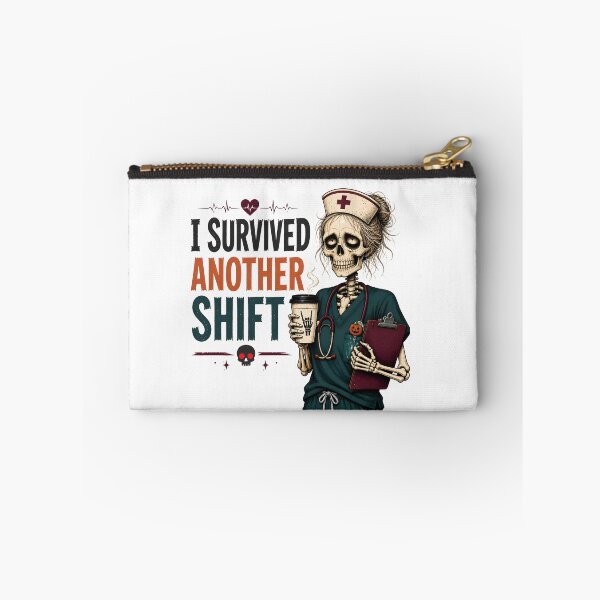 Item preview, I Survived Another Shift Skeleton Nurse Halloween designed and sold by BernoNickel.