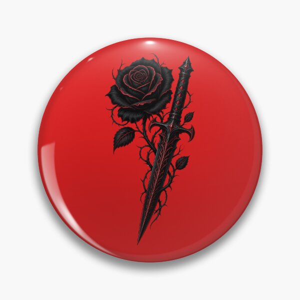 Item preview, Gothic Black Rose Dagger Dark Romance Tattoo Style Gift designed and sold by Artycom.