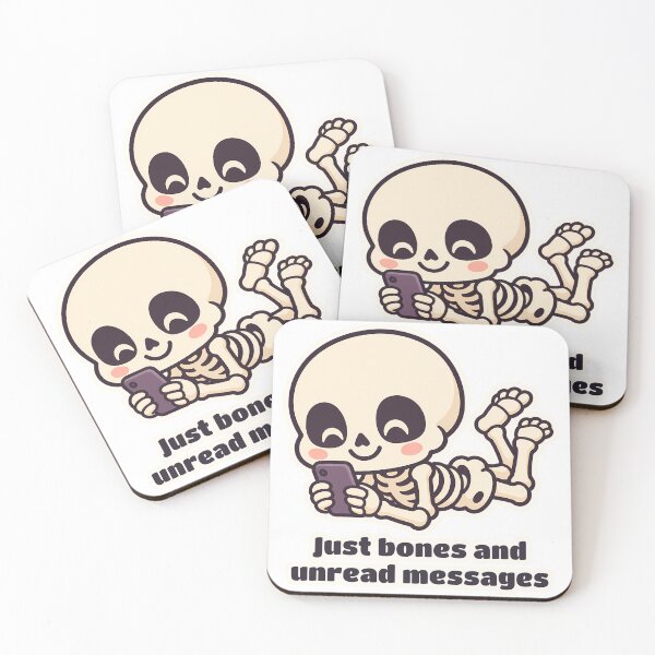 Item preview, Cute Skeleton Just Bones and Unread Messages designed and sold by OuqCreations.