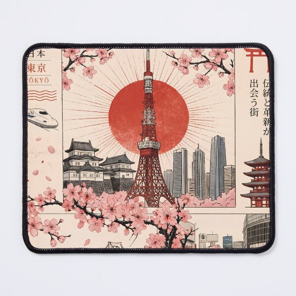 Item preview, Vintage Tokyo Retro Japanese Cityscape Wall Decor Travel Poster Art designed and sold by FaizArtShop.