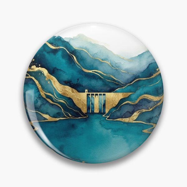 Item preview, Potrerillos Dam in Watercolor - Argentine Landscapes designed and sold by Esencia Argentina.