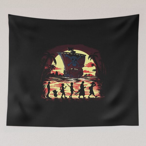 Item preview, Straw Hat Pirates Sunset Silhouette Thousand Sunny One Piece Crew Adventure Fan Art Apparel Gift designed and sold by CaseMitch.