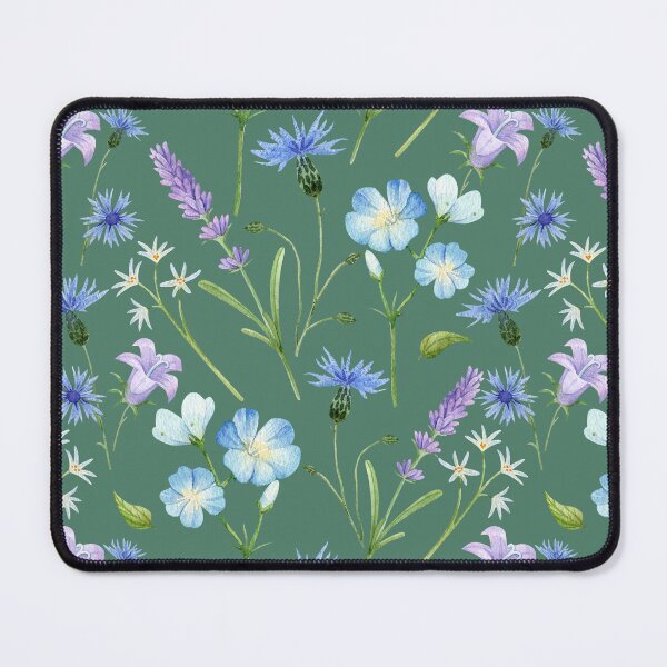Item preview, Blue and Purple Wildflowers on Green Background designed and sold by White Rabbit Design .