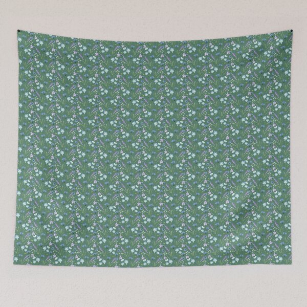 Item preview, Blue and Purple Wildflowers on Green Background  designed and sold by White Rabbit Design .