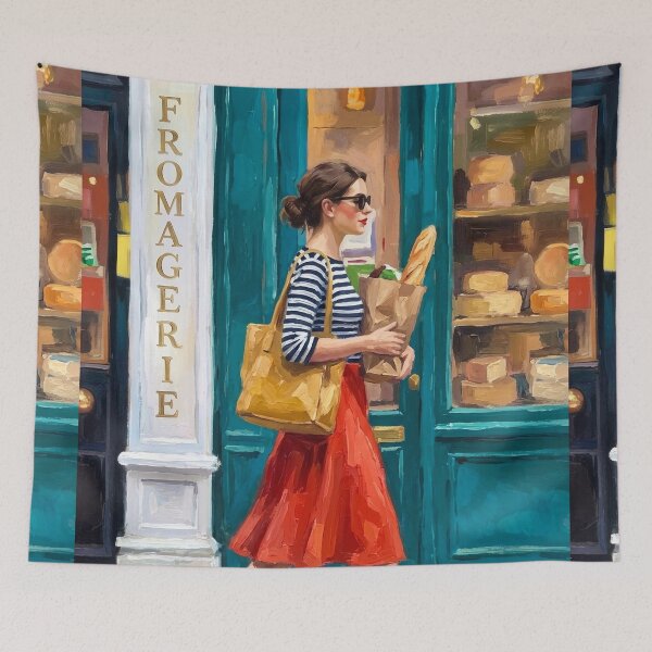 Item preview, Parisian Fromagerie Street Scene, Impressionist Painting designed and sold by CARRAANN.