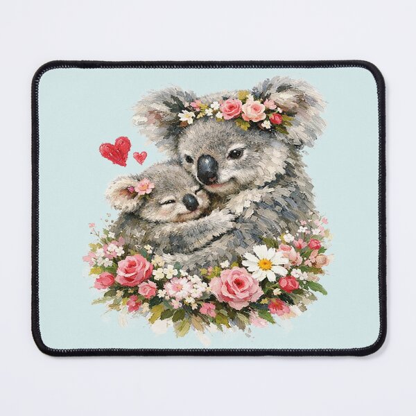 Item preview, Cute Koala Mama Joey Floral Hearts designed and sold by the artedivino.