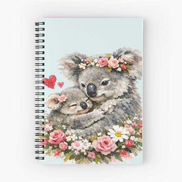 Item preview, Cute Koala Mama Joey Floral Hearts designed and sold by the artedivino.