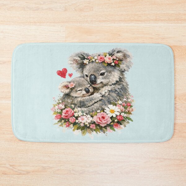 Item preview, Cute Koala Mama Joey Floral Hearts designed and sold by the artedivino.