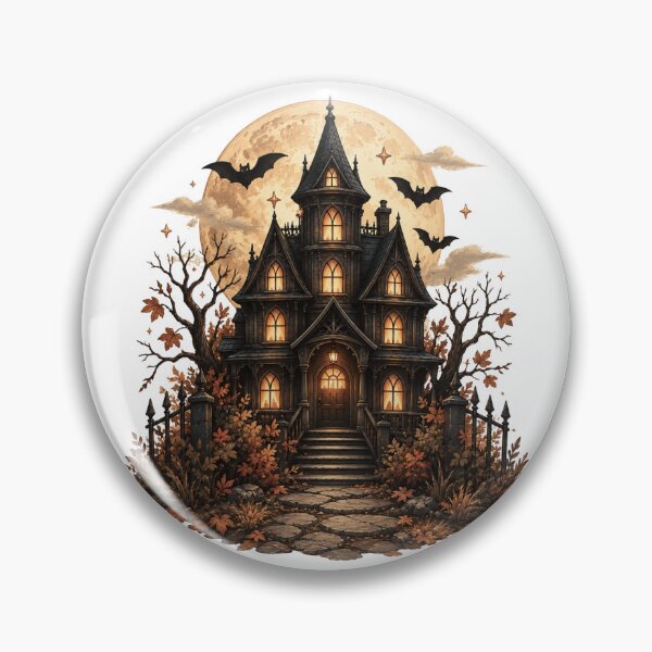 Item preview, Haunted House Autumn Moon designed and sold by DustyCuriositie.