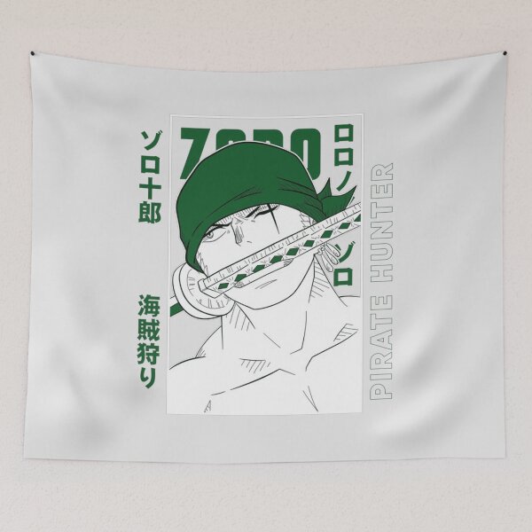 Item preview, Roronoa Zoro Pirate Hunter Sword In Mouth Close Up Japanese Text One Piece Fan Art Apparel Gift designed and sold by CaseMitch.