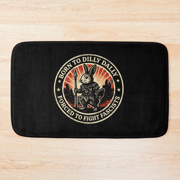 Item preview, Born to Dilly Dally Forced to Fight Fascists Warrior Rabbit Spear Book Seal Stamp Fan Art Apparel Gift designed and sold by CaseMitch.
