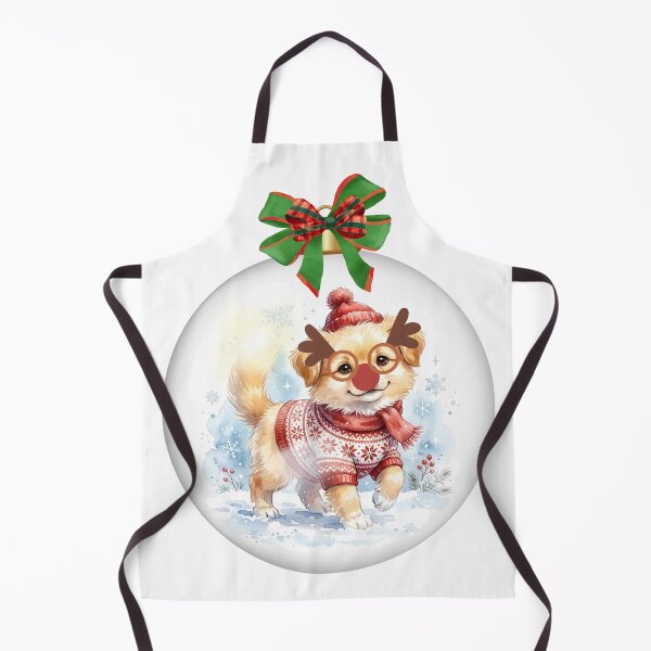 Item preview, Cute Christmas Golden Retriever Puppy in Glass Snow Globe - Watercolor Winter Dog  designed and sold by VibranPalette.