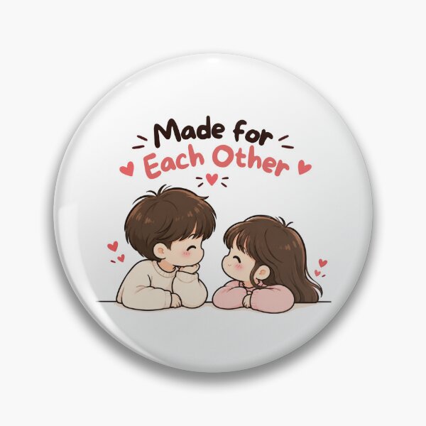 Item preview, Made for Each Other – Cute Kawaii Couple Love Romantic Design designed and sold by CRAZZYDOODLES.
