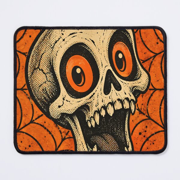 Item preview, Vintage Halloween Screaming Skull Spiderweb Art designed and sold by Pure Craft.