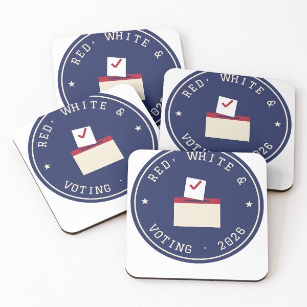 Item preview, Red, White and Voting 2026 Badge designed and sold by Eagle Eye Roll.