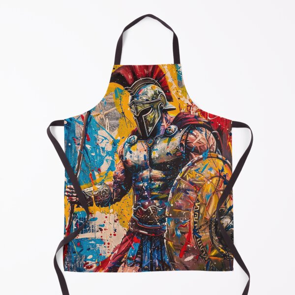 Item preview, Vibrant Spartan Warrior Splatter Abstract Graffiti Greek Gladiator Wall Decor Art designed and sold by FaizArtShop.