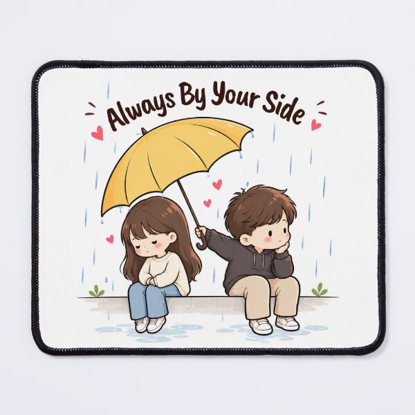 Item preview, Always By Your Side – Cute Kawaii Couple Under Umbrella Romantic Love Design designed and sold by CRAZZYDOODLES.