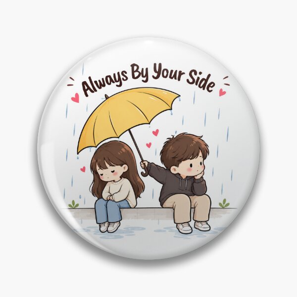 Item preview, Always By Your Side – Cute Kawaii Couple Under Umbrella Romantic Love Design designed and sold by CRAZZYDOODLES.