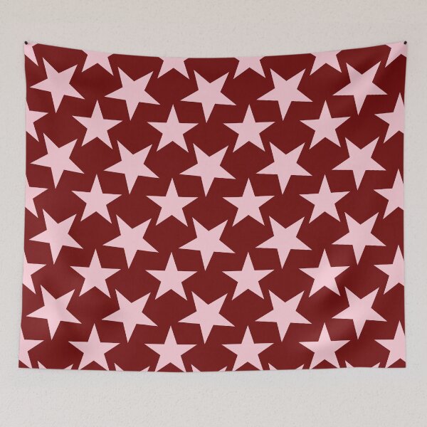 Item preview, Cute Y2K Retro Star Pattern in Pink and Burgundy Aesthetic | Vintage Star Preppy Design Gift for Women and Girls | Coquette Pink Stars on Deep Maroon Background designed and sold by VivaFy.