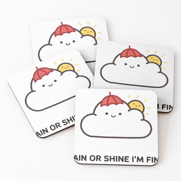 Item preview, Cheerful Chibi Rain Cloud Rain Or Shine I'm Fine Positive Sticker designed and sold by xiaoxiaochibi.