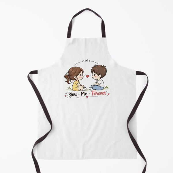 Item preview, You + Me = Forever – Cute Kawaii Couple Love Cartoon Romantic Illustration designed and sold by CRAZZYDOODLES.