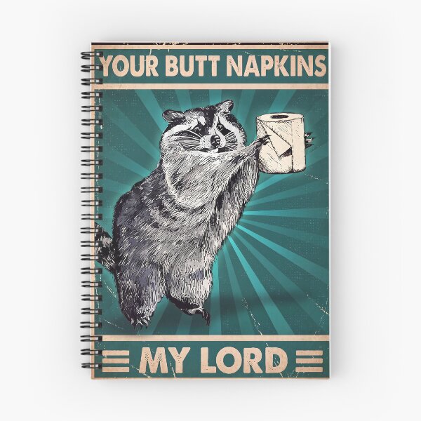 Item preview, Funny Raccoon Bathroom Humor Your Butt Napkins My Lord Retro Poster designed and sold by FaizArtShop.